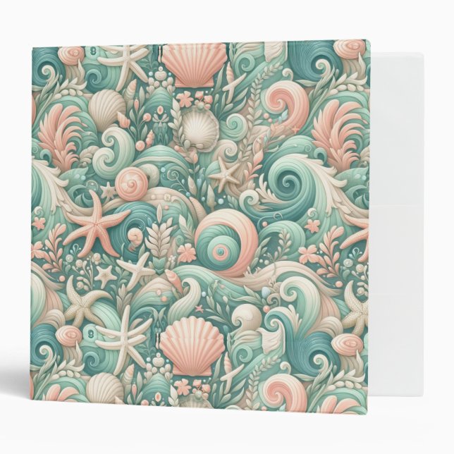 Classeur Serene Seashore Fils : Pastel Ocean Whispers (Devant/intérieur)