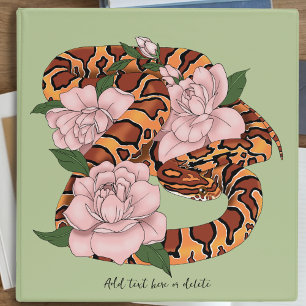 Classeur Serpent des blés vibrant Fleurs de pivoine roses V