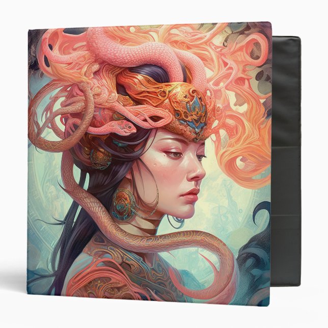 Classeur Serpent Hair Lady Imaginaire Art (Devant/Intérieur)