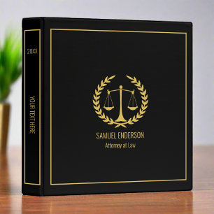 Classeur Services Juridiques Élégants Avocat Or Noir