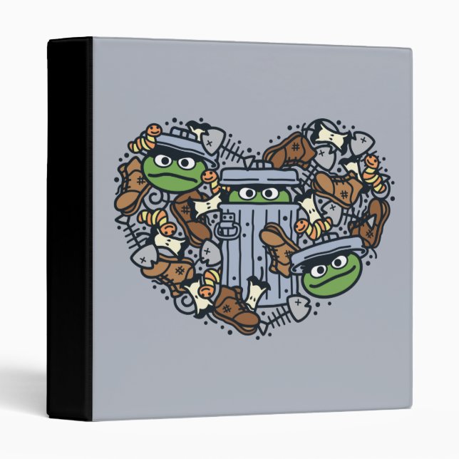 Classeur Sésame Sésame | Oscar the Grouch Doodle Heart (Devant/Côté)