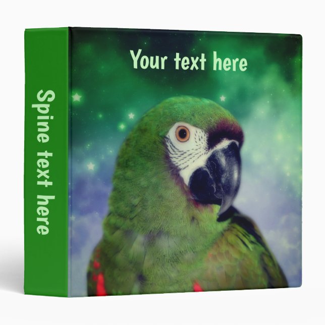 Classeur Sévère Macaw Parrot Grossier Personnalisé (Devant/Côté)