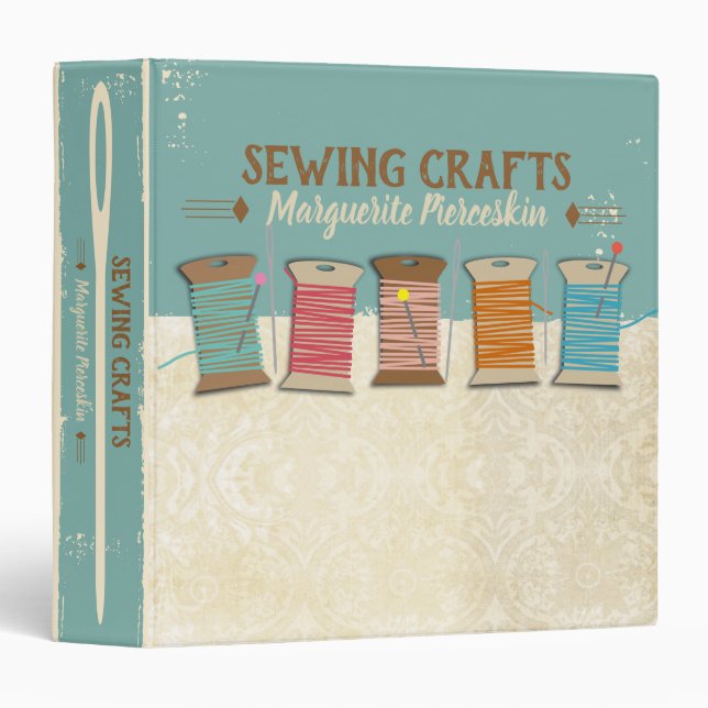 Classeur Sewing seamstress quilter quilting personalized (Devant/Côté)