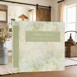 Classeur Shabby Chic Jaune et Vert Planificateur de fin de