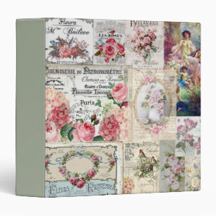 Classeur Shabby collage chic, pays victorien, découpage, b