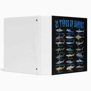Classeur Shark Lovers 21 Types of Sharks Ocean Animal