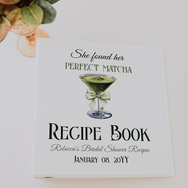 Classeur She Found Perfect Matcha Bridal Shower Recipe Book (Créateur téléchargé)