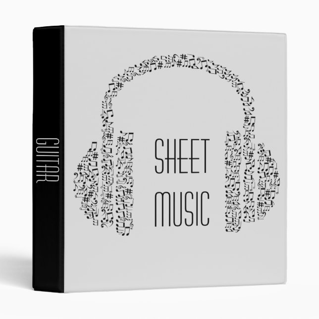 Classeur Sheet Music funky notes dossier étudiant portefeui (Devant/Côté)