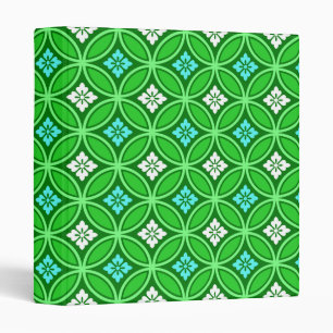 Classeur Shippo avec Motif à Fleur, Tons de Jade Green