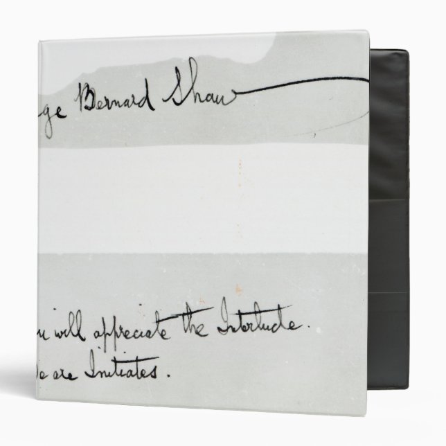 Classeur Signature de George Bernard Shaw (Devant/Intérieur)