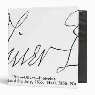Classeur Signature de seigneur Protector d'Oliver Cromwell
