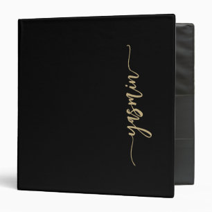 Classeur Signature élégante personnalisée noir or