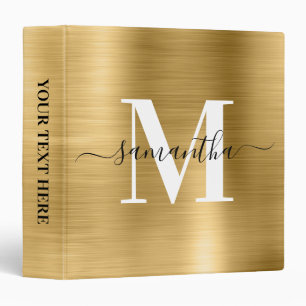 Classeur Signature Monogram Gold Shimmer Foil