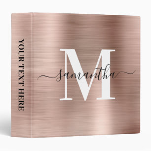 Classeur Signature Monogram Rose Gold Shimmer Foil