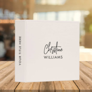 Classeur Signature Monogramme manuscrit Script Blu rose