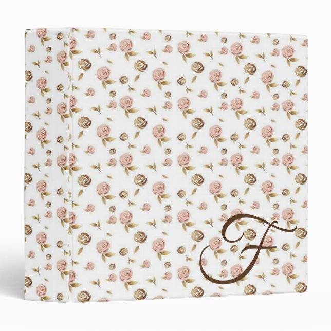 Classeur Signature Pétales Rose Rose (Devant/Côté)