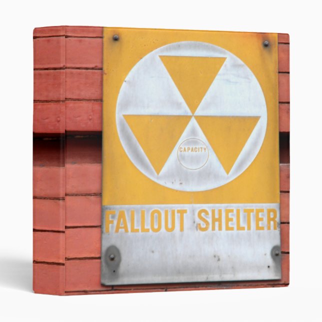Classeur Signe d'abri contre les retombées radioactives (Devant/Côté)