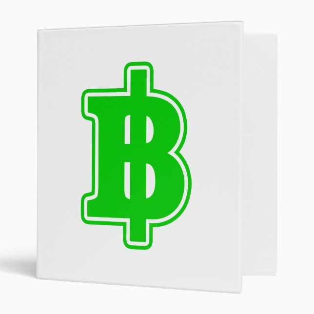 Classeur SIGNE VERT BAHT ฿ devises thaïlandaises ฿ (Devant/intérieur)