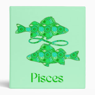 Classeur Signe Zodiac pour Poissons en Vert de mer