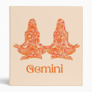 Classeur SIGNE Zodiaque Gemini en Coral Orange