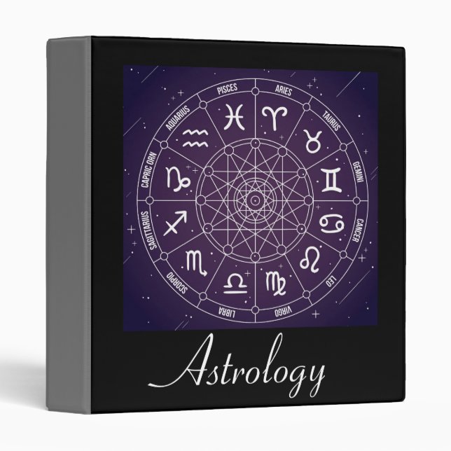 Classeur Signes d'étoile de roue d'astrologie (Devant/Côté)