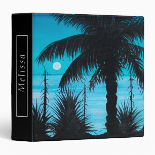 Classeur Silhouette Tropical Palm Foliage Nuit