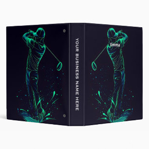Classeur Silhouette verte minimaliste Golfer