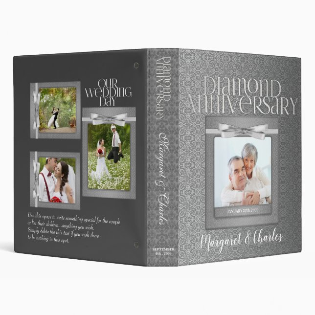 Classeur Silver 60th Diamond Anniversary Photo Scrapbook (Arrière-plan)