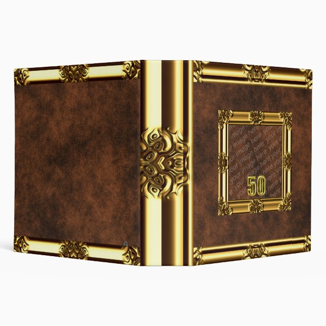 Classeur simili cuir encadré par or (Arrière-plan)