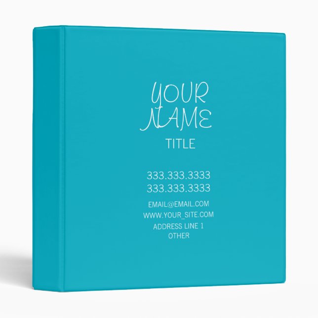 Classeur Simple à main levée bleu de scaphandre (Devant/Côté)