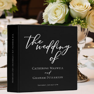 Classeur Simple Black White Typographie Mariage Album photo