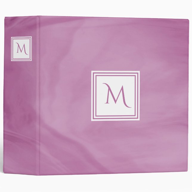 Classeur Simple clair violet subtil marbre moderne Monogram (Devant/Côté)