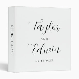 Classeur Simple contemporain noir et blanc Mariage moderne