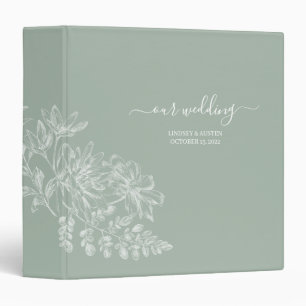 Classeur Simple Elegant Sage Green et Mariage de script bla