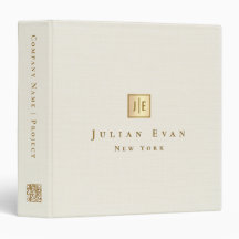 Simple et élégant code QR monogramme blanc ivoire