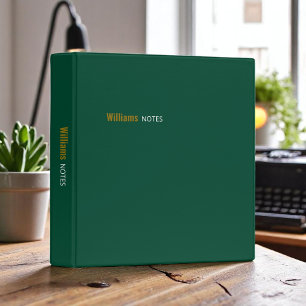 Classeur simple et moderne en vert foncé pour note