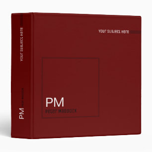 classeur simple et moderne rouge foncé avec nom