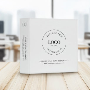 Classeur Simple grand logo d'entreprise Minimaliste blanc