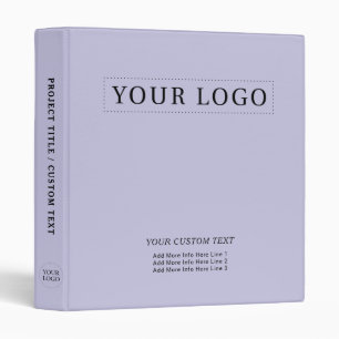 Classeur Simple Logo d'entreprise Minimaliste Lavande Promo