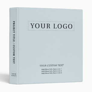 Classeur Simple Logo Promotion Minimaliste Bleu Poussiéreux