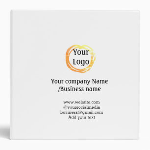 Classeur simple minimum ajouter votre logo or site web soci