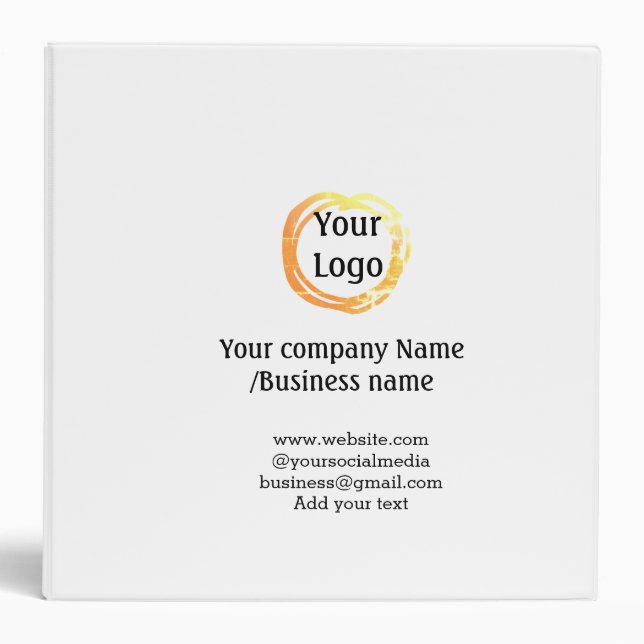 Classeur simple minimum ajouter votre logo or site web soci (Devant)