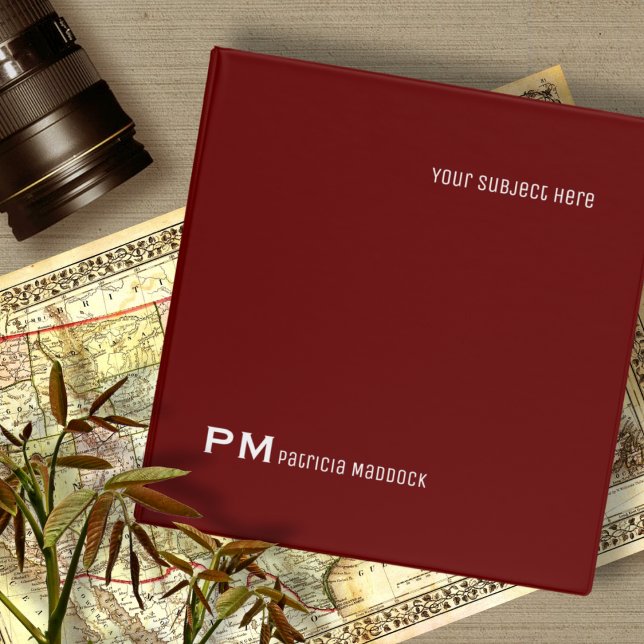 Classeur simple moderne couleur rouge foncé avec n (Créateur téléchargé)