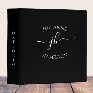 Classeur Simple Monogramme Nom Office School