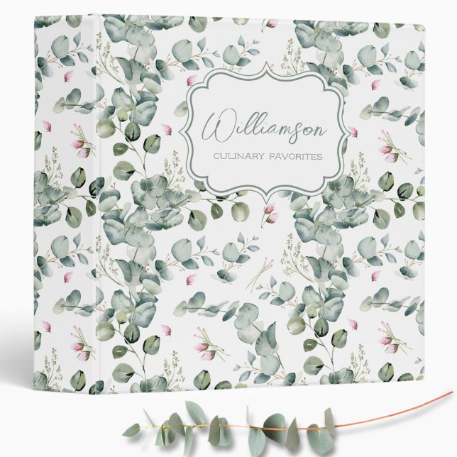 Classeur Simple Pays Eucalyptus Monogramme Recette (Créateur téléchargé)