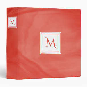 Classeur Simple rouge orange subtil marbre moderne Monogram
