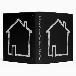 Classeur Sketch de la maison. Gris et Noir.