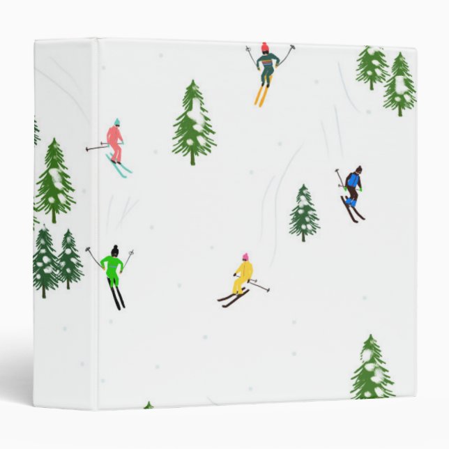 Classeur Skieurs alpins Freeride Illustration Ski (Devant/Côté)