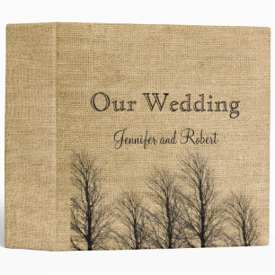 Classeur snob de mariage de toile de jute et de