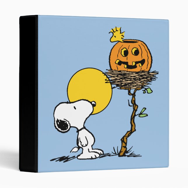 Classeur Snoopy & Bois Nid Avec Jack O'Lantern (Devant/Côté)